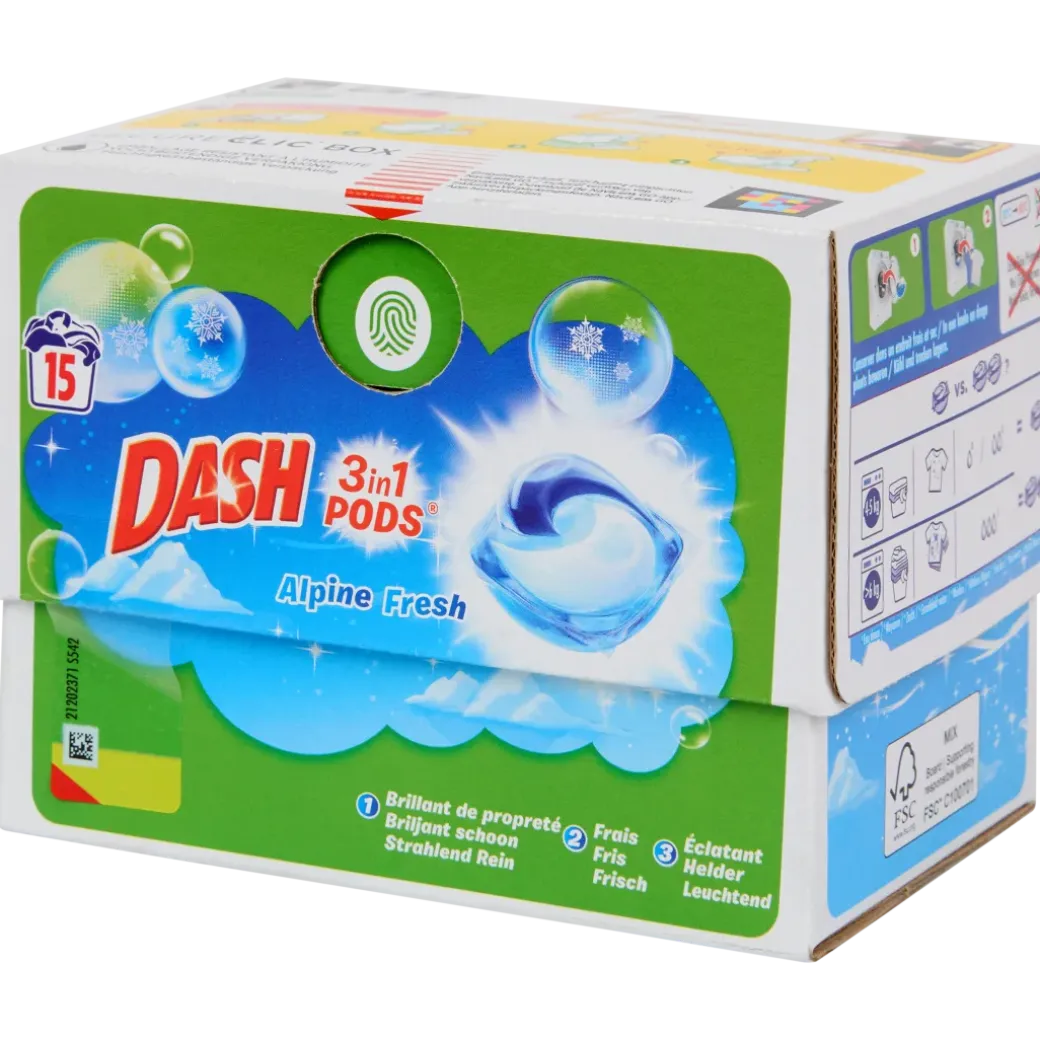 Capsules de lessive 3-en-1 Dash Alpine Fresh | Action FR
