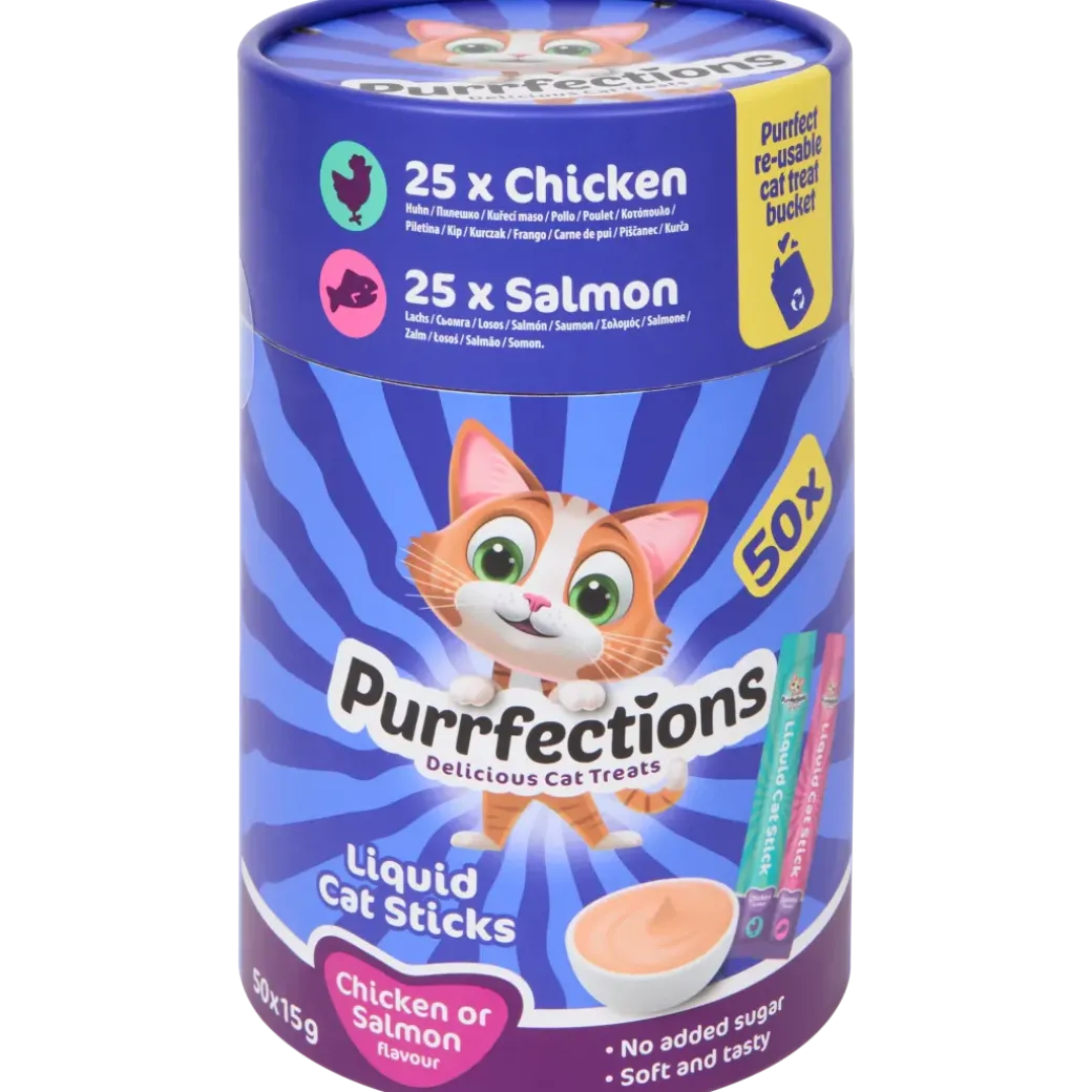 Friandises liquides pour chat Purrfections Poulet & Saumon | Action FR