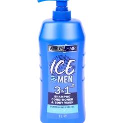 Gel douche Who's Hair Ice Men 3-en-1 1 litre | Action FR
