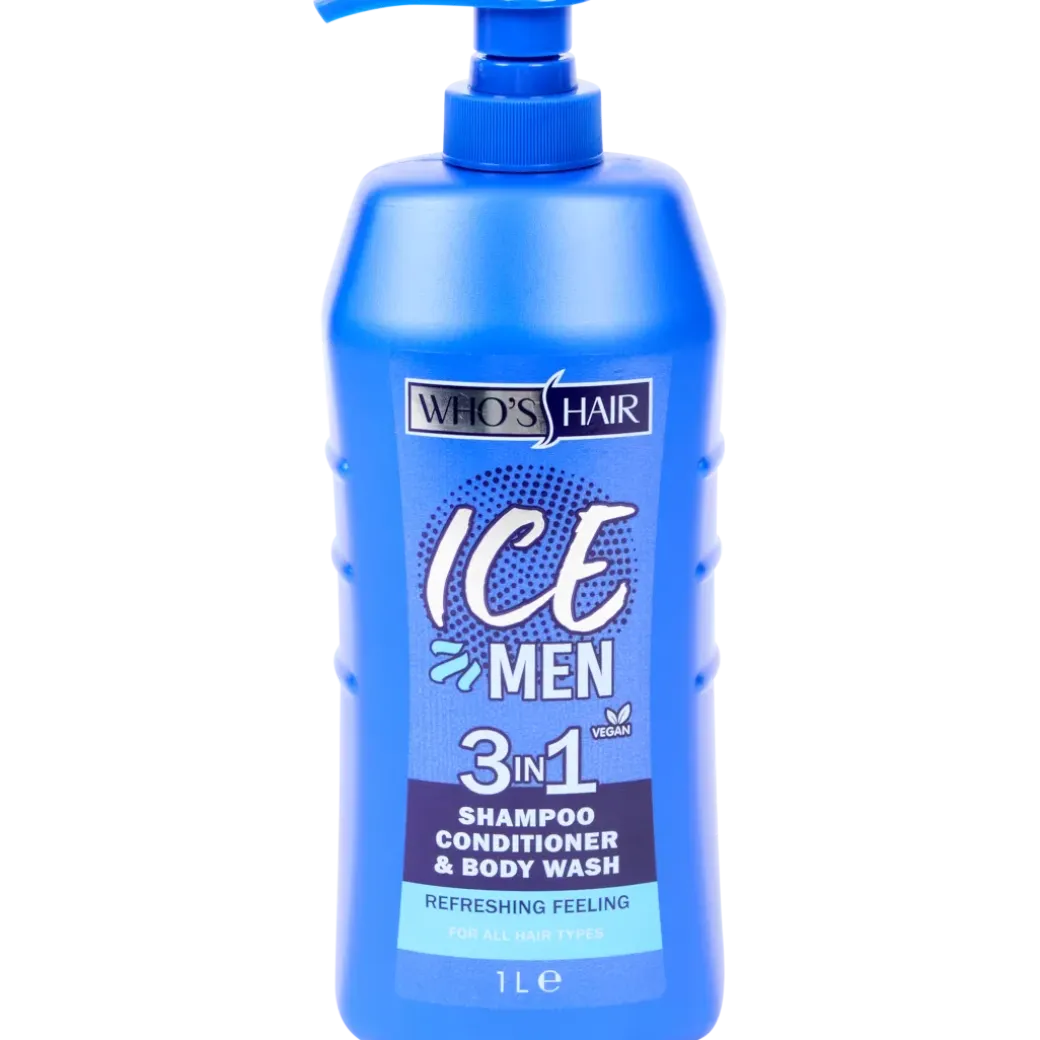 Gel douche Who's Hair Ice Men 3-en-1 1 litre | Action FR