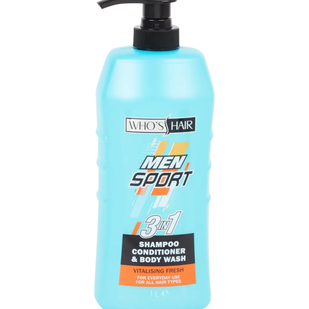 Gel douche Who's Hair Men Sport 3 en 1 Vitalising Fresh 1 litre | Action FR