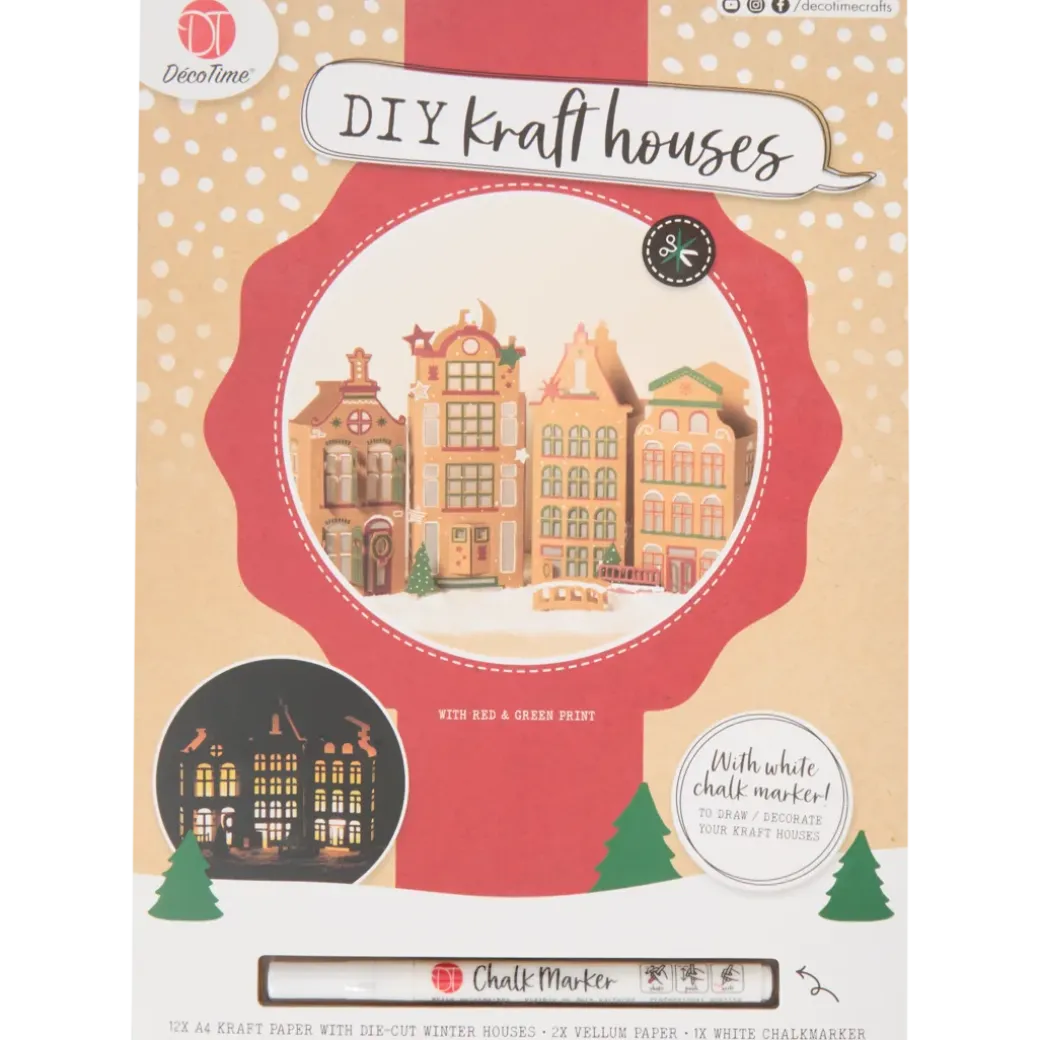 Kit maisons d'hiver en kraft DécoTime | Action FR