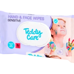 Lingettes nettoyantes mains et visage Teddy Care Sensitive 40 Pièces | Action FR
