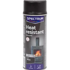 Peinture en aérosol résistante à la chaleur Spectrum Noir mat Noir 400 ml | Action FR
