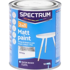 Peinture mate 2-en-1 Spectrum Blanc Blanc 750 ml | Action FR