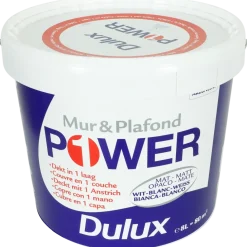 Peinture murale Dulux Power Blanc mat Blanc 8 litre | Action FR