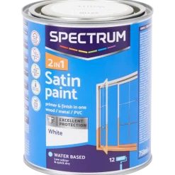 Peinture satinée 2-en-1 Spectrum Blanc Blanc 750 ml | Action FR