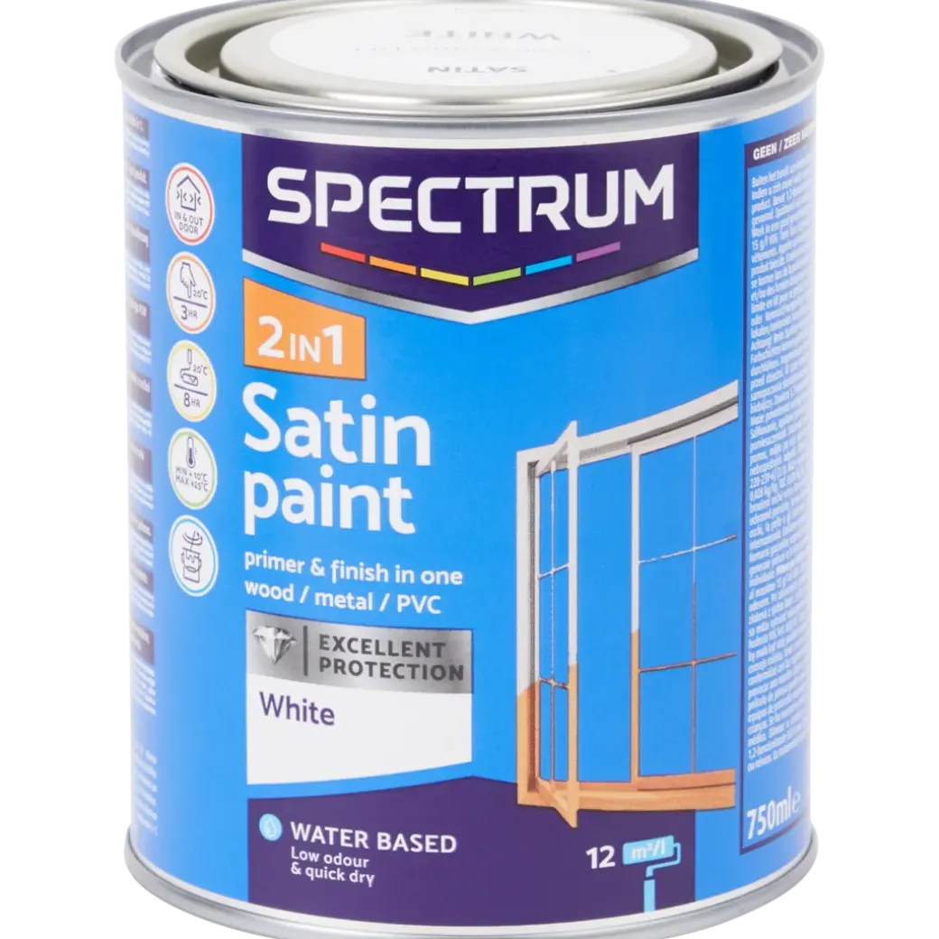 Peinture satinée 2-en-1 Spectrum Blanc Blanc 750 ml | Action FR