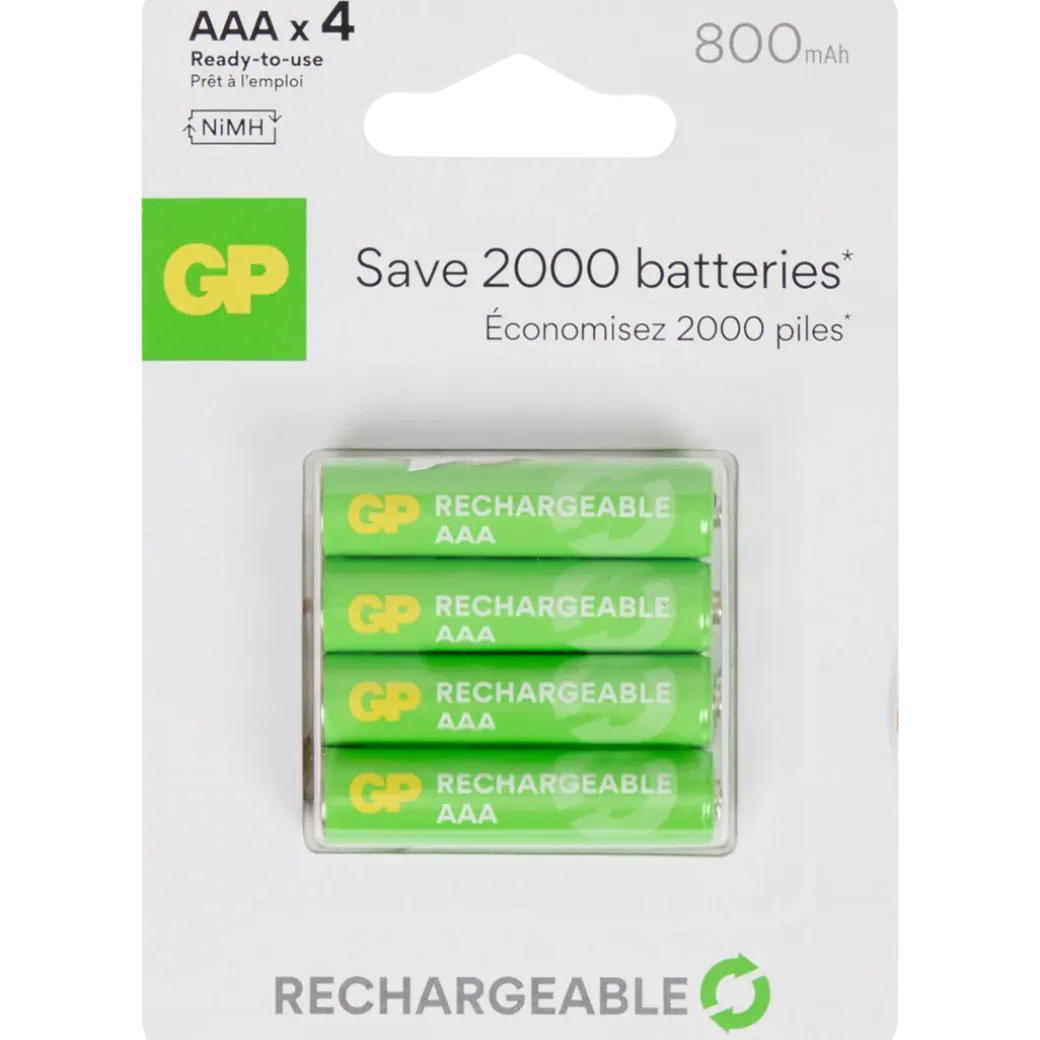 Piles rechargeables GP AAA 4 Pièces | Action FR