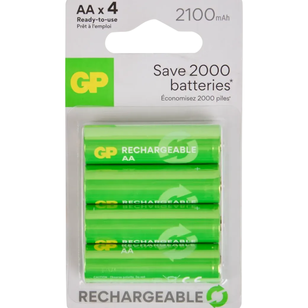 Piles rechargeables GP AA 4 Pièces | Action FR