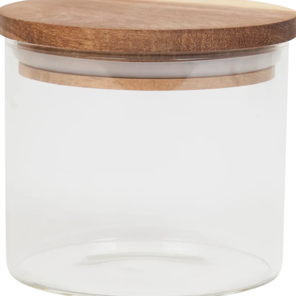 Pot à provisions avec couvercle en bois 450 ml | Action FR