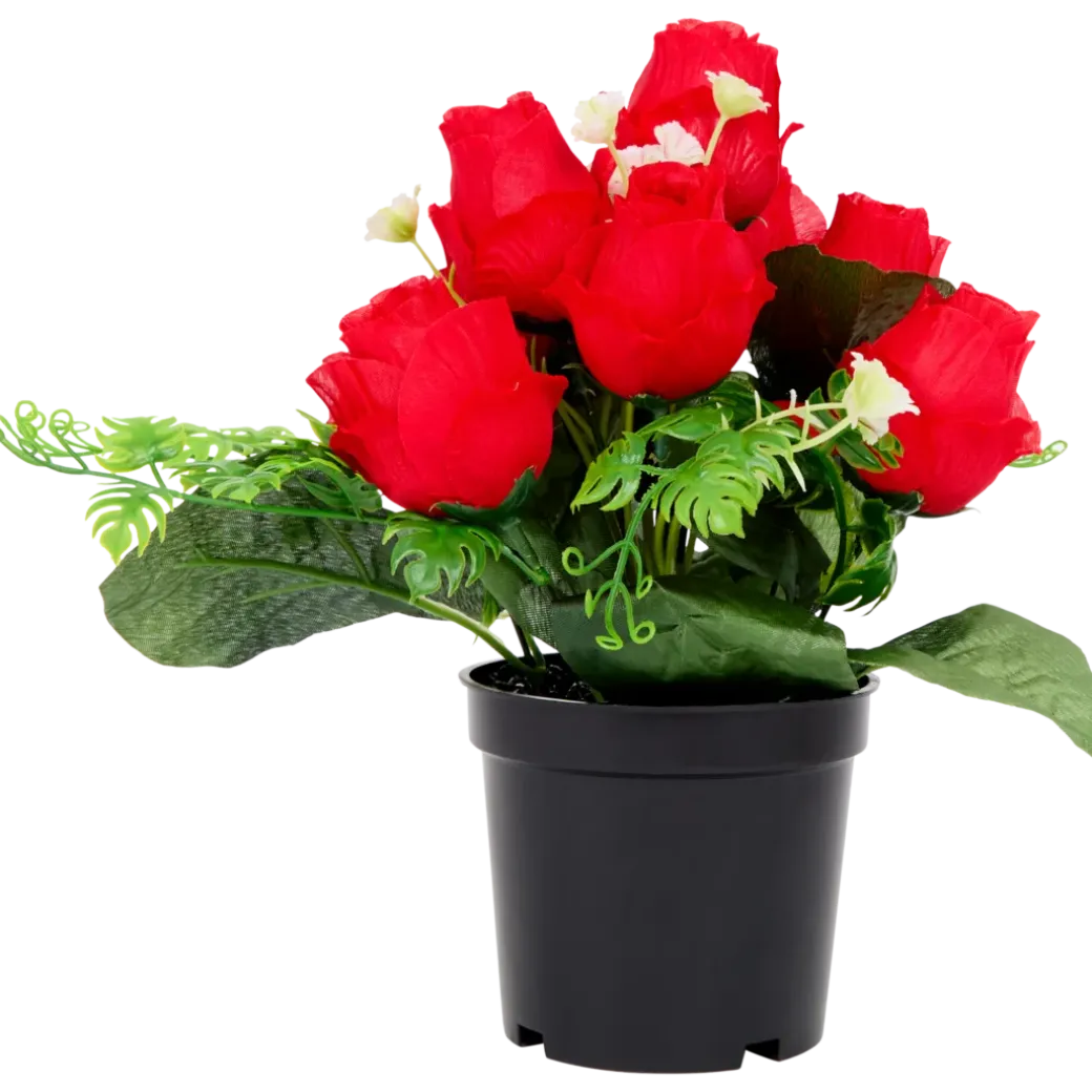 Roses artificielles en pot | Action FR