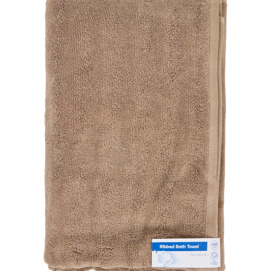 Serviette de bain côtelée 70 x 140 cm | Action FR