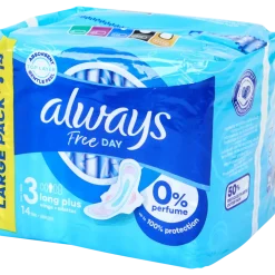 Serviettes hygiéniques Always Free Day Long Plus 14 Pièces | Action FR