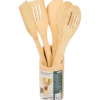 Set d’ustensiles de cuisine en bambou dans support | Action FR